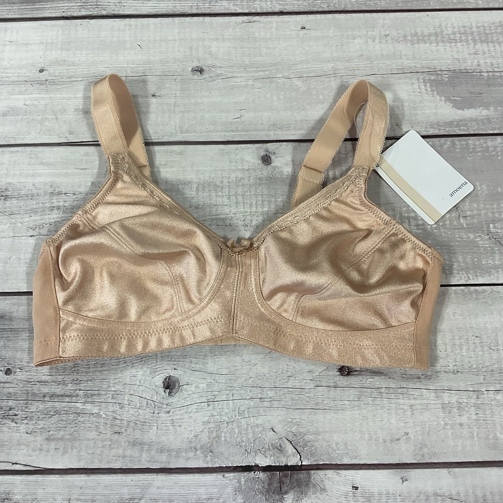 Amoena Mastectomy Bra Womens 34B Nude Beige Rita 2004 Wireless Soft‎ Cup  NEW